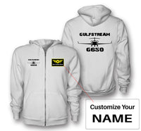 Thumbnail for Gulfstream G650 & Plane Designed Zipped Hoodies