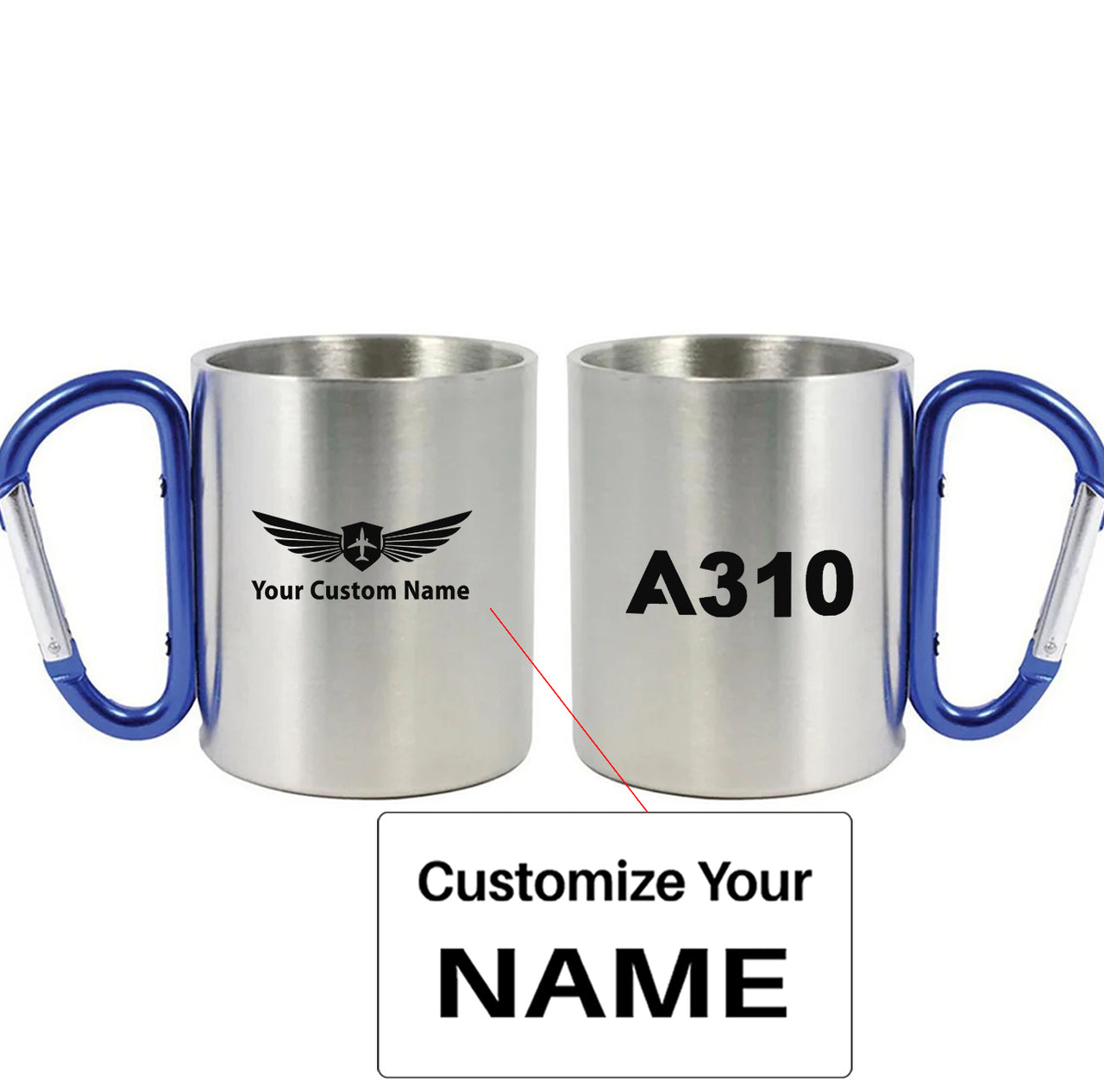 A310 Flat Text Designed Stainless Steel Outdoors Mugs