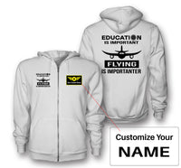 Thumbnail for Flying is Importanter Designed Zipped Hoodies