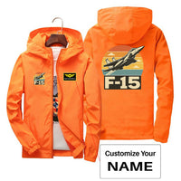Thumbnail for Retro Fighter Jet F15 Designed Thin Windbreaker Jackets