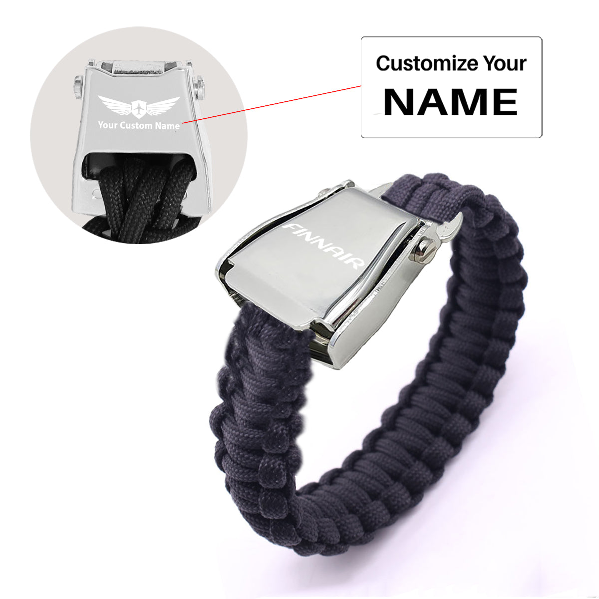 Finnair Airlines Design Airplane Seat Belt Bracelet