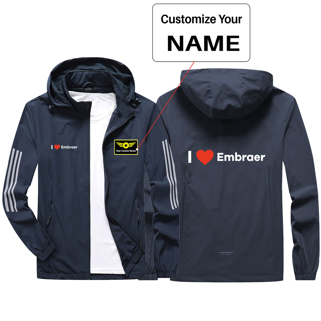 I Love Embraer Sport & Running Jackets