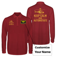 Thumbnail for Keep Calm and Autorotate Designed Long Sleeve Polo T-Shirts (Double-Side)