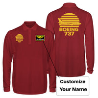 Thumbnail for Retro Boeing 737 Designed Long Sleeve Polo T-Shirts (Double-Side)