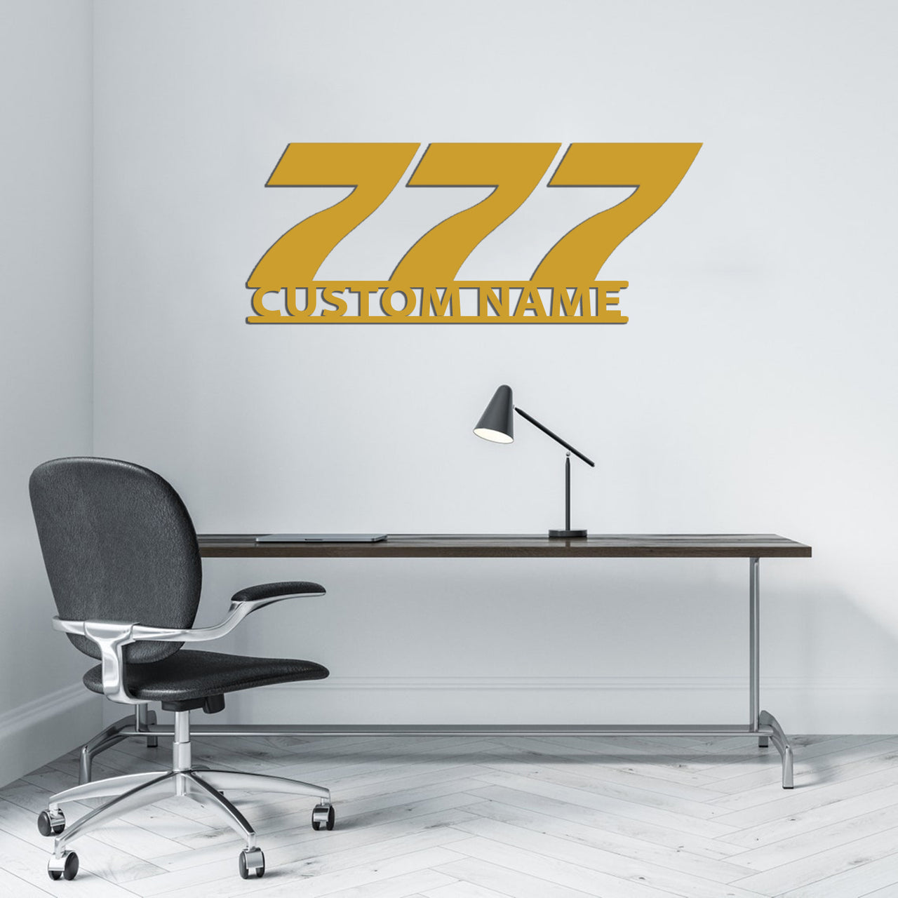 777 Flat Text Designed Wall Metal Signs