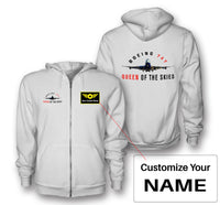 Thumbnail for Boeing 747 Queen of the Skies Designed Zipped Hoodies