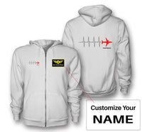 Thumbnail for Aviation Heartbeats Designed Zipped Hoodies