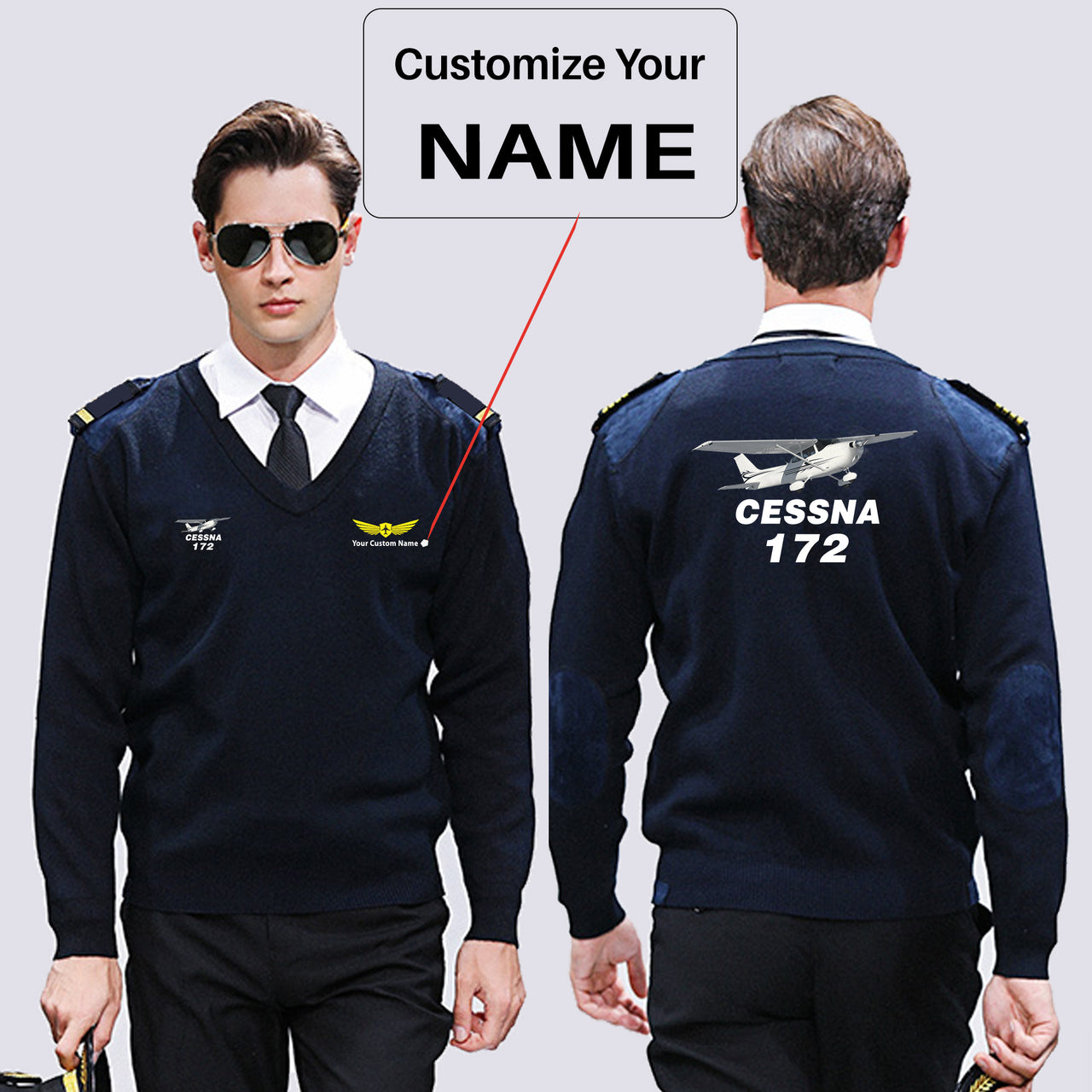 The Cessna 172 Designed Wool Pilot Sweaters