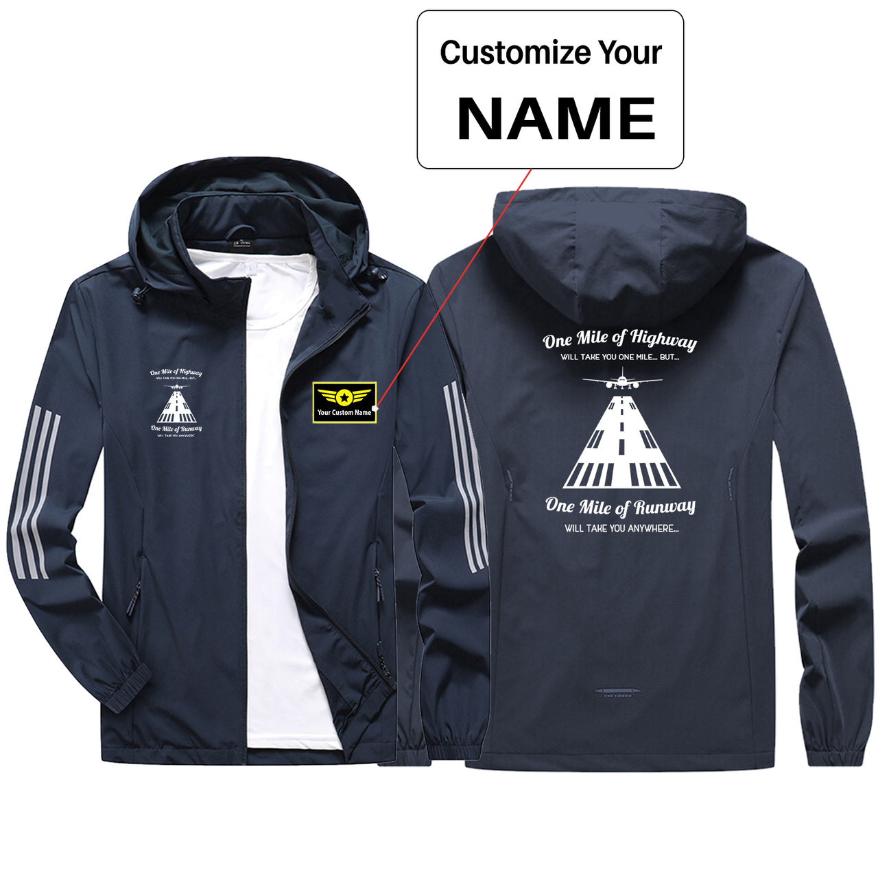 One Mile of Runway Will Take you Anywhere Sport & Running Jackets
