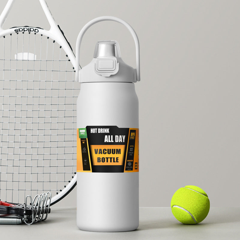 Portable Thermos with Straw Outdoor Sport 304 Stainless Steel Thermal Mug Tumbler Travel Outdoor Vacuum Flasks Hot Water Bottle