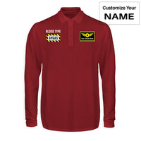 Thumbnail for Blood Type AVGAS Designed Long Sleeve Polo T-Shirts