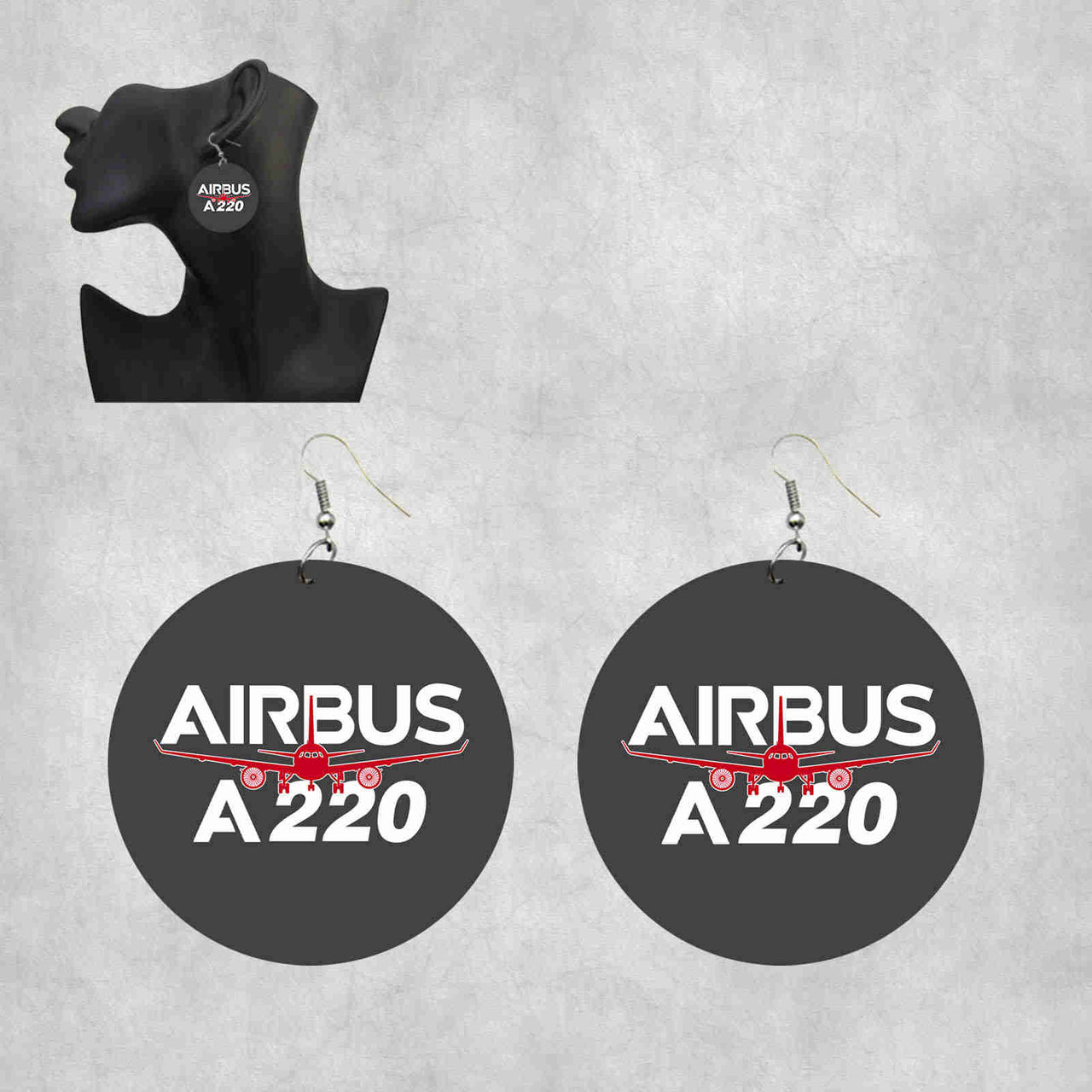 Amazing Airbus A220 Designed Wooden Drop Earrings