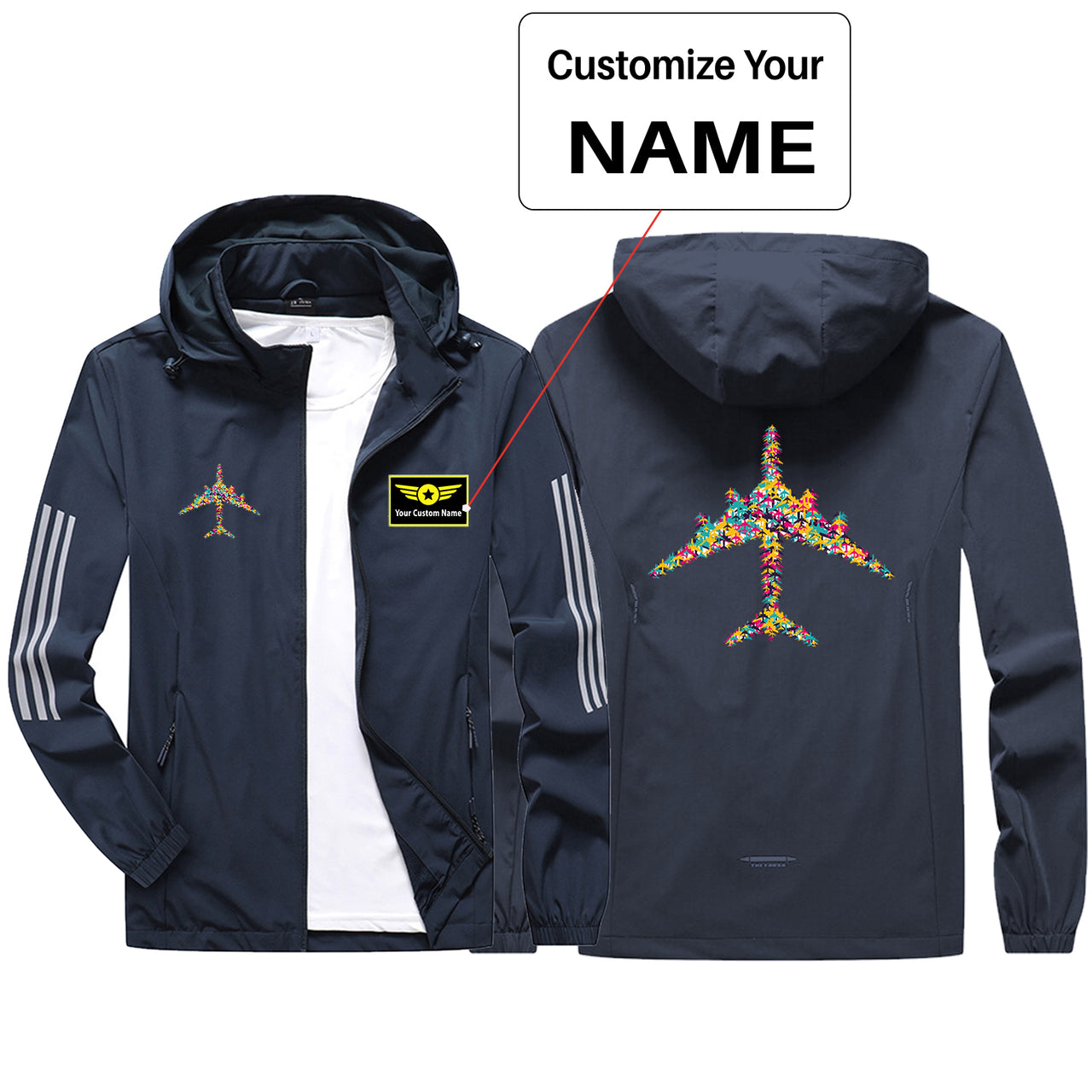 Colourful Airplane Sport & Running Jackets