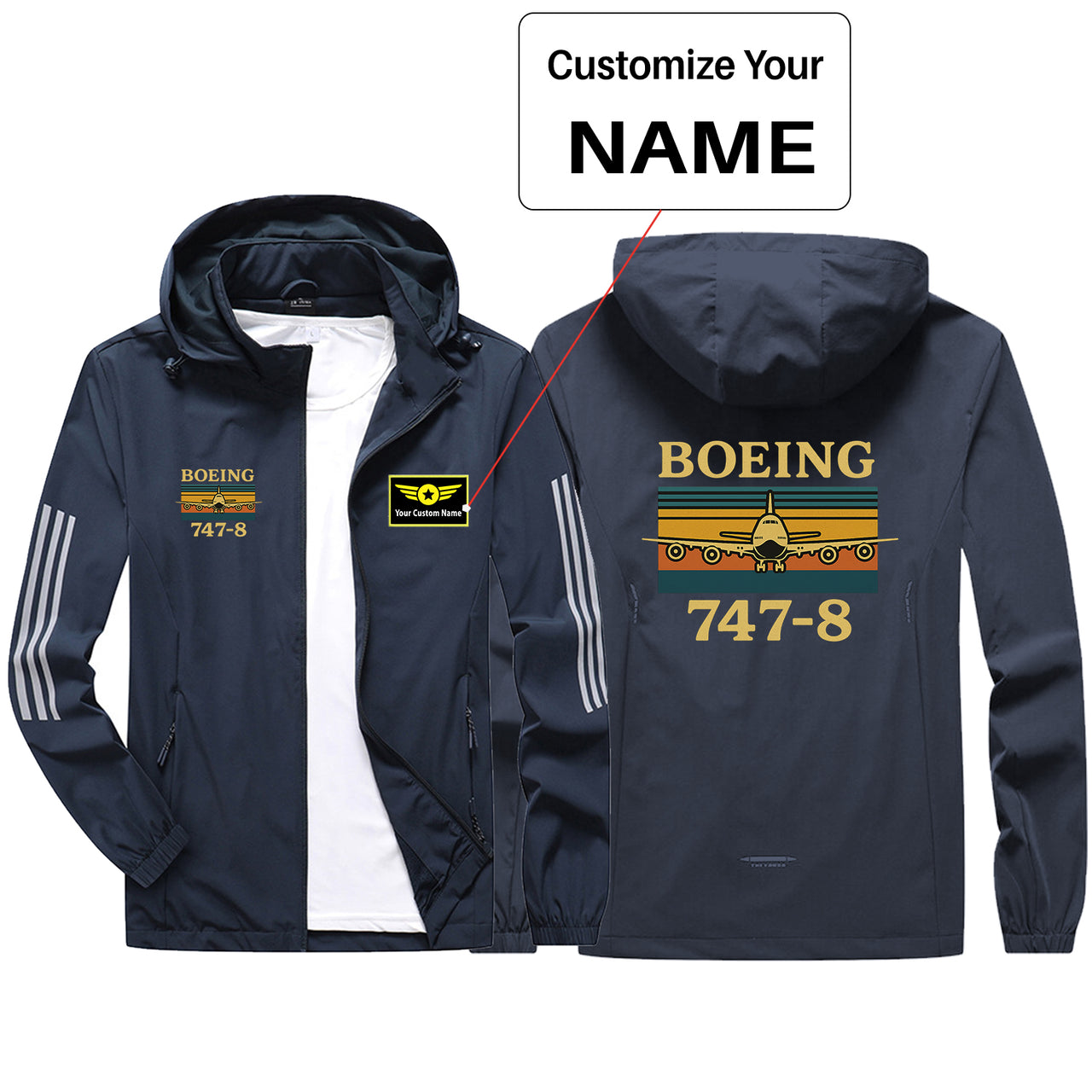 Retro Boeign 747-8 Design Sport & Running Jackets
