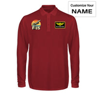 Thumbnail for Retro Fighter Jet F15 Designed Long Sleeve Polo T-Shirts