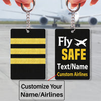 Thumbnail for Pilot Epaulette (Golden) & Fly SAFE Uniform Acrylic Keychain