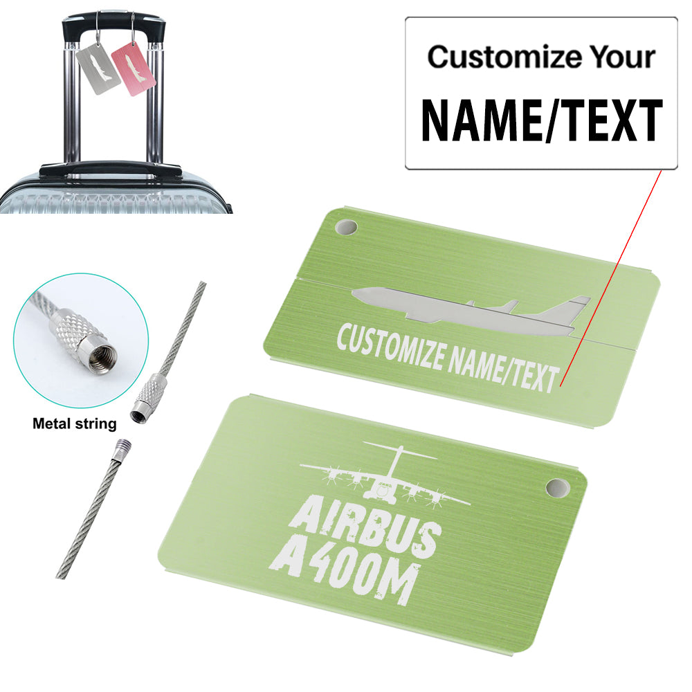 Airbus A400M & Plane Designed Aluminum Airplane Luggage Tags