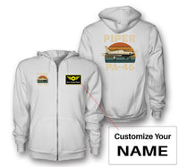 Thumbnail for Retro Piper PA-46 Designed Zipped Hoodies