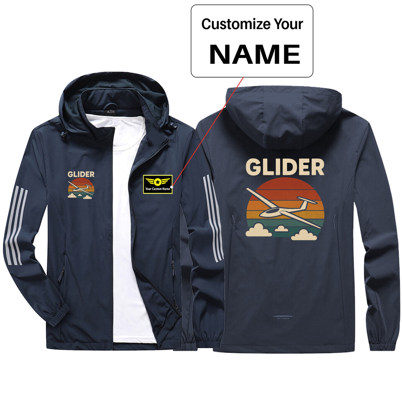 Retro I Love Gliding Design Sport & Running Jackets
