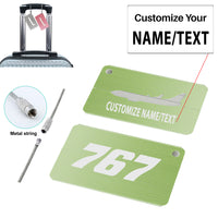 Thumbnail for 767 Flat Text Designed Aluminum Airplane Luggage Tags