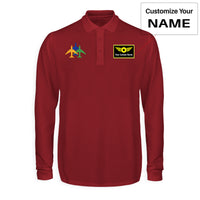 Thumbnail for Colourful 3 Airplanes Designed Long Sleeve Polo T-Shirts