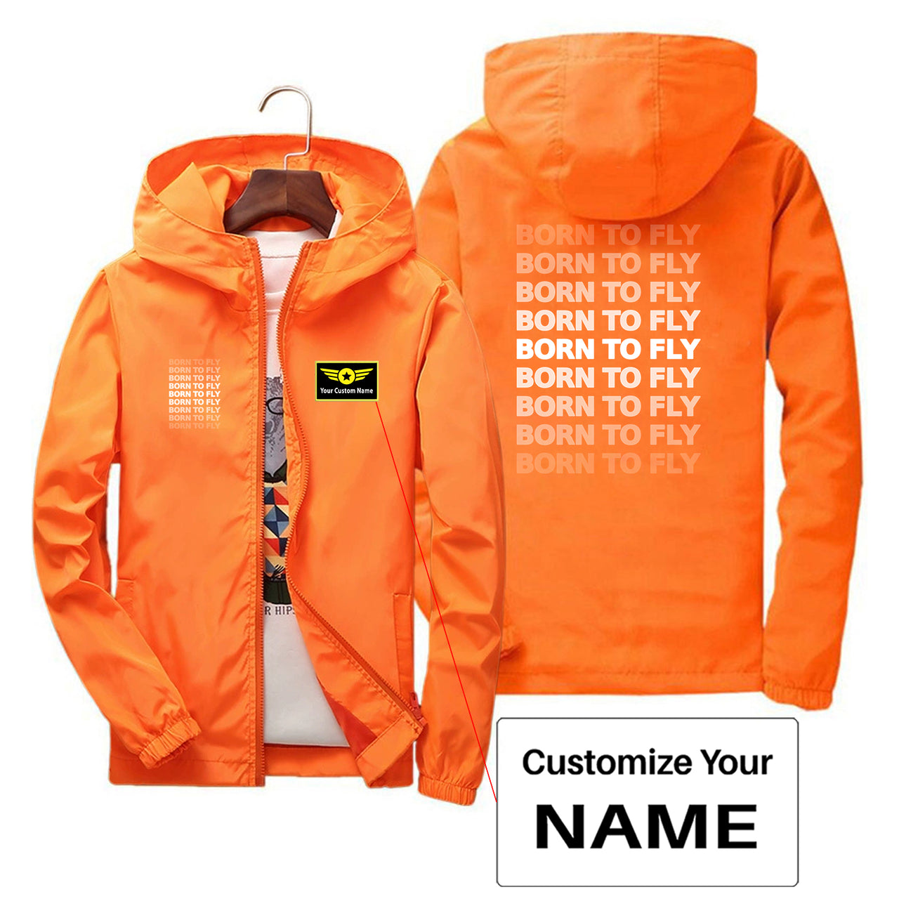Born To Fly Opacity Designed Thin Windbreaker Jackets