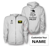 Thumbnail for Student Pilot (Helicopter) Designed Zipped Hoodies