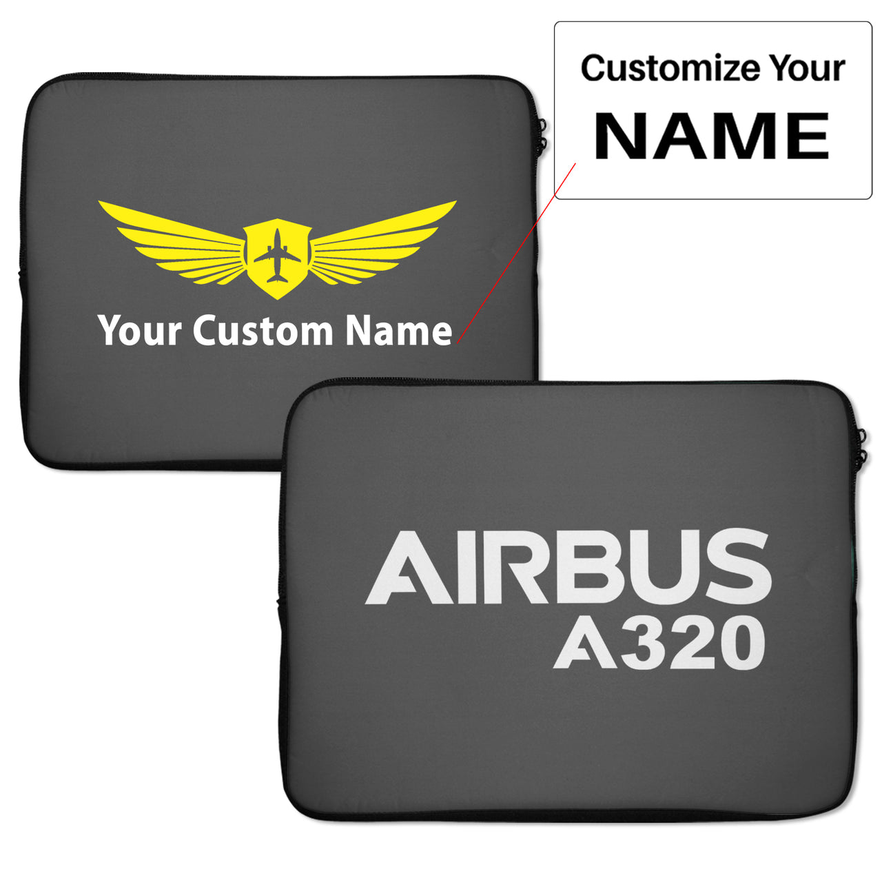 Airbus A320 & Text Designed Laptop & Tablet Cases