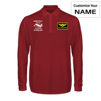 Thumbnail for If You're Cool You're Probably a Pilot Designed Long Sleeve Polo T-Shirts