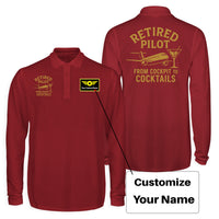 Thumbnail for Retired Pilot & Coctails Designed Long Sleeve Polo T-Shirts (Double-Side)