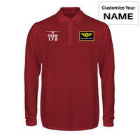 Thumbnail for Cessna 172 & Plane Designed Long Sleeve Polo T-Shirts
