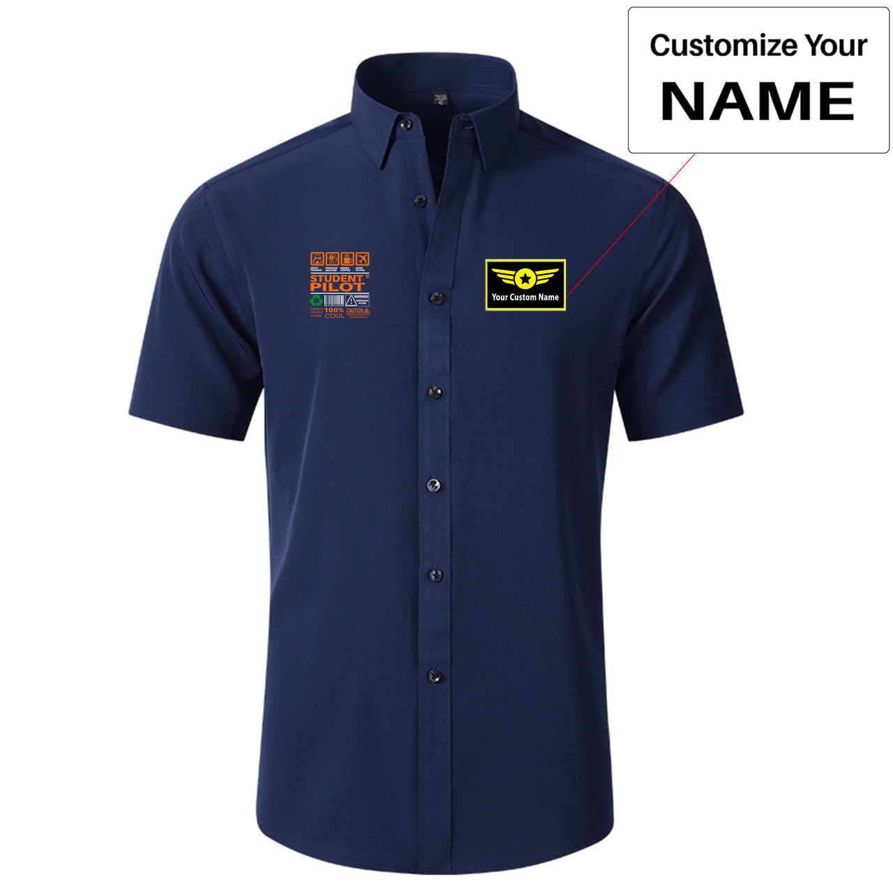 Student Pilot Label Designed Short Sleeve Shirts