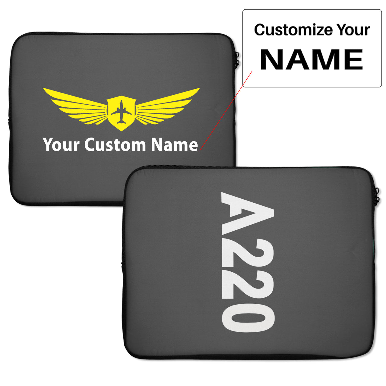A220 Text Designed Laptop & Tablet Cases