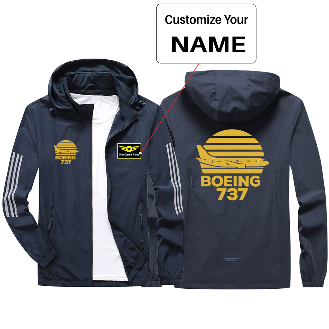 Retro Boeing 737 Design Sport & Running Jackets