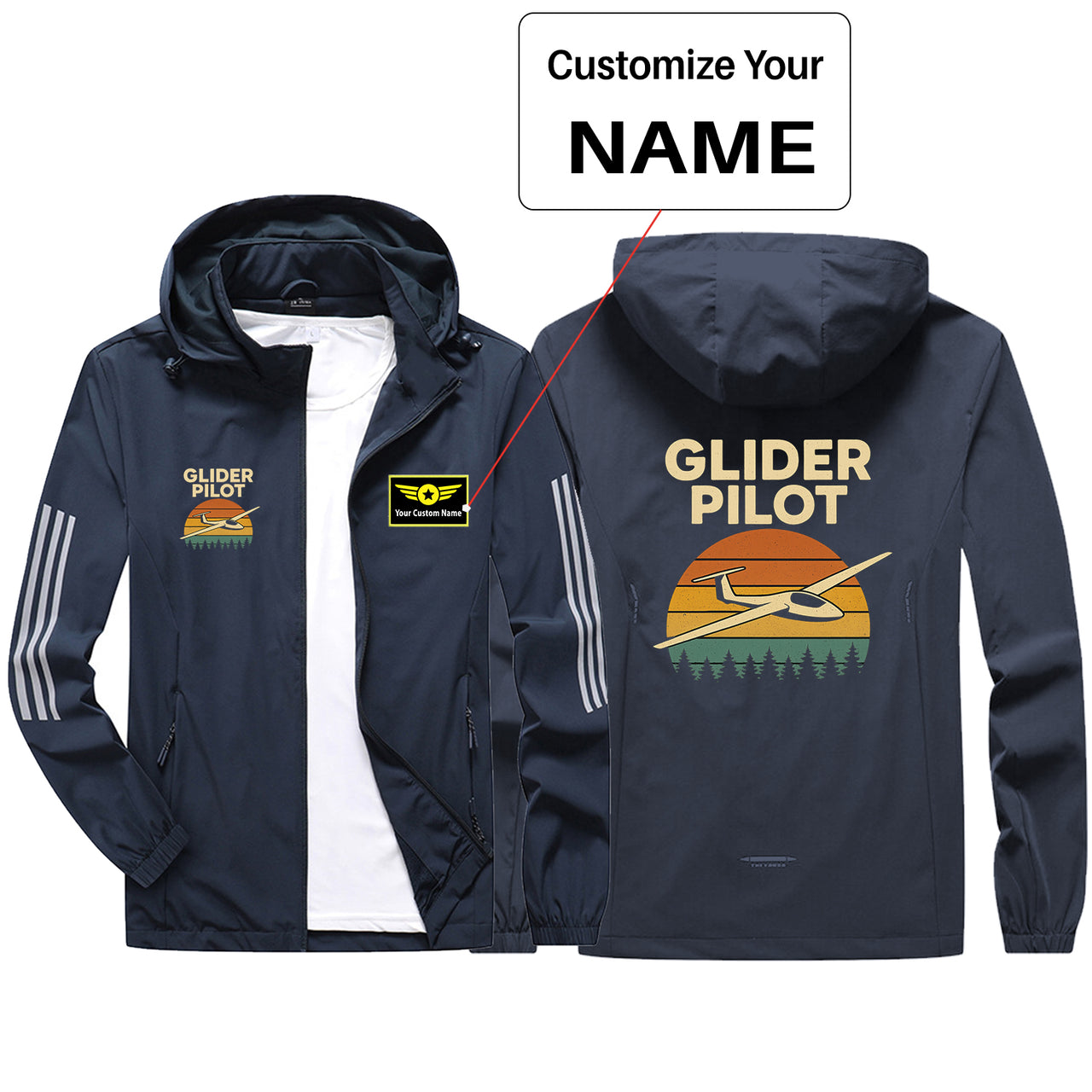 Retro Glider Design Sport & Running Jackets