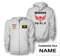 Thumbnail for Born To Fly SKELETON Designed Zipped Hoodies