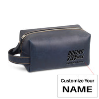 Thumbnail for Amazing 737 Max Designed Leather Clutch Toiletry Bag