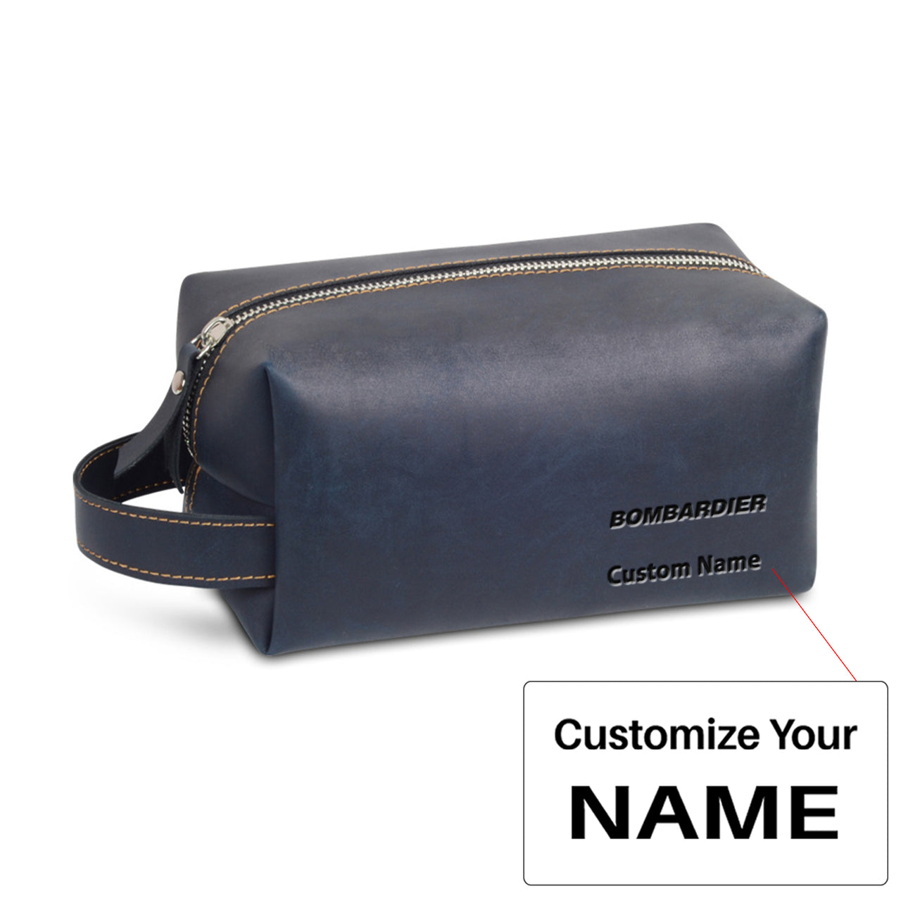 Bombardier & Text Designed Leather Clutch Toiletry Bag