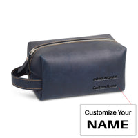 Thumbnail for Bombardier & Text Designed Leather Clutch Toiletry Bag