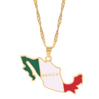 Thumbnail for Mexico Map Flag Necklace