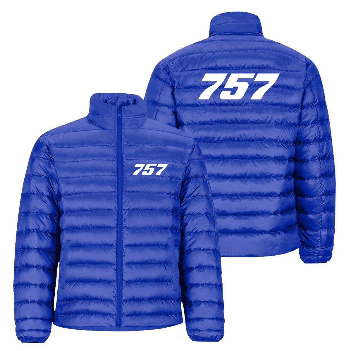 757 Flat Text Designed Padded Jackets