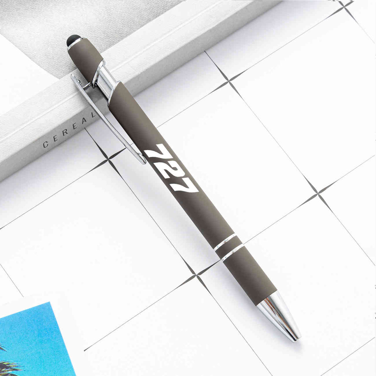 727 Flat Text Designed Ballpens Capacitive Screen Touch Pens
