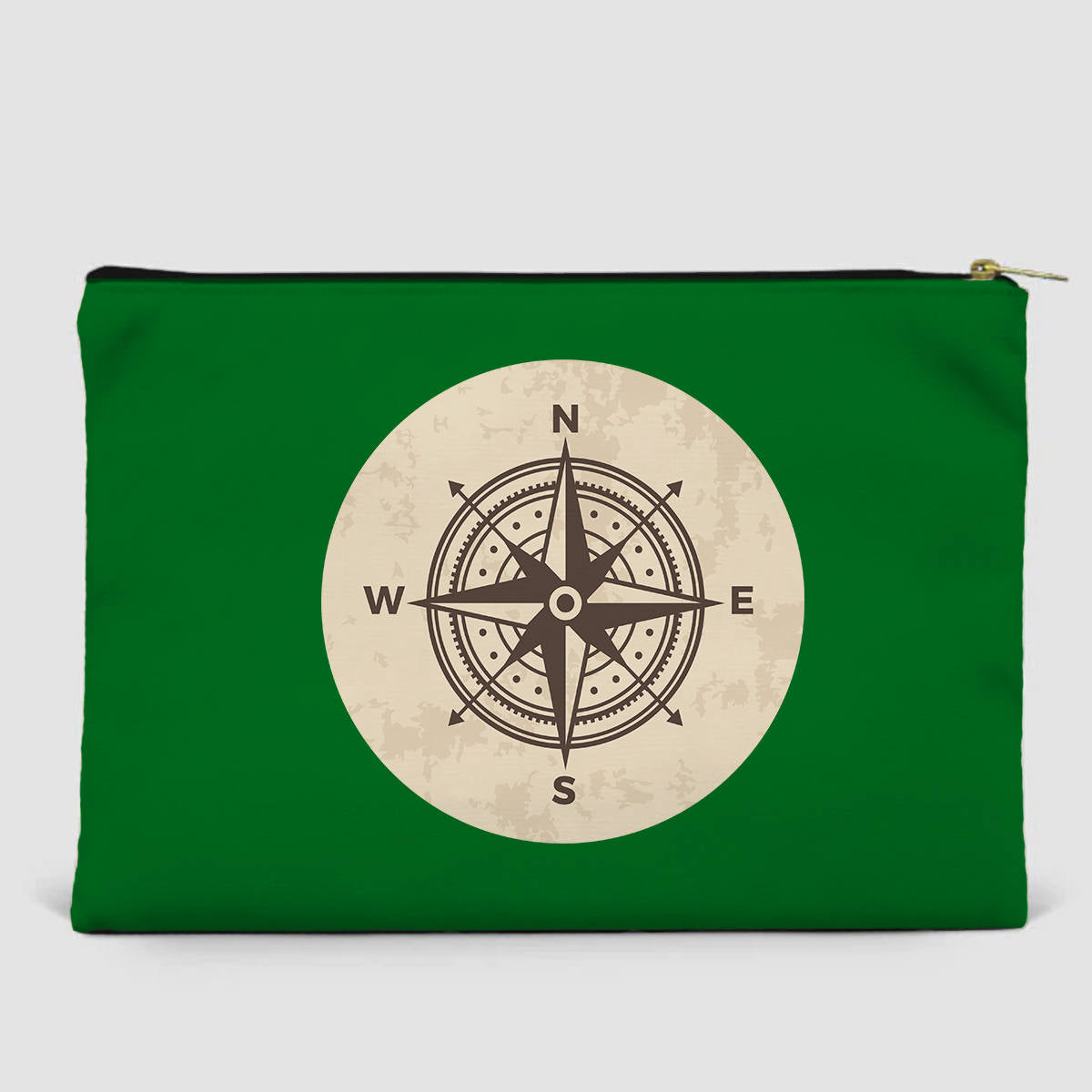 Vintage Designed Compass Designed Zipper Pouch