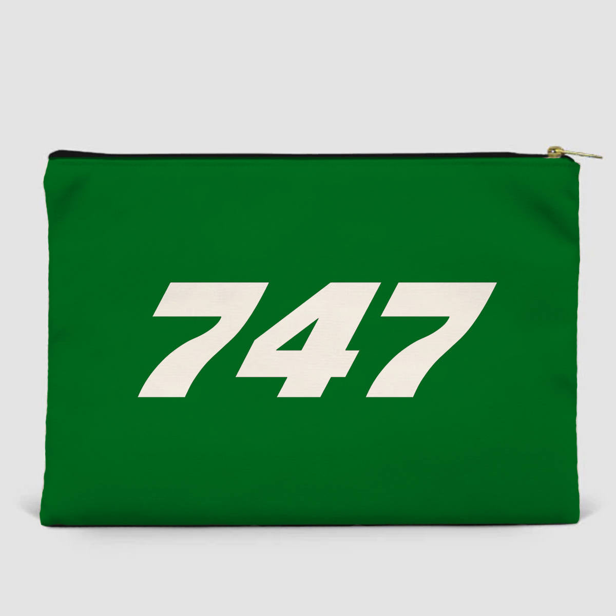 747 Flat Text Designed Zipper Pouch