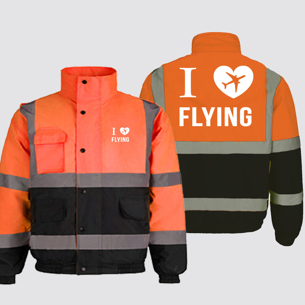 I Love Flying Designed Reflective Winter Jackets