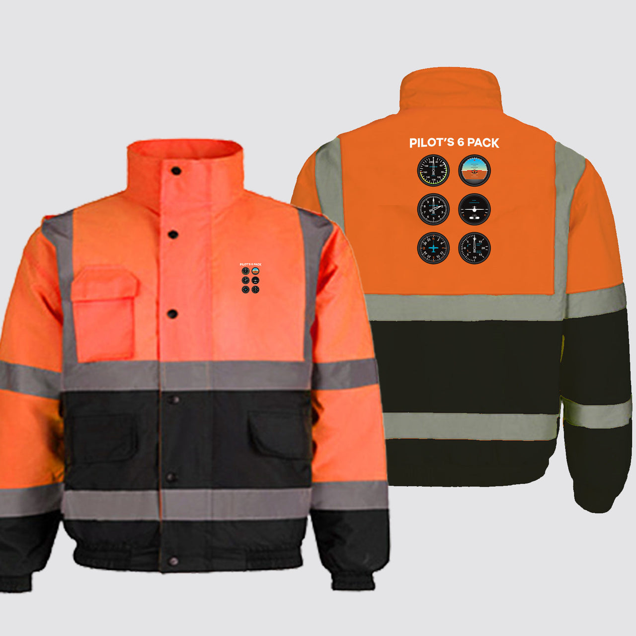 Pilot's 6 Pack Designed Reflective Winter Jackets