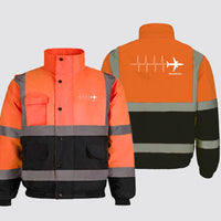 Thumbnail for Aviation Heartbeats Designed Reflective Winter Jackets