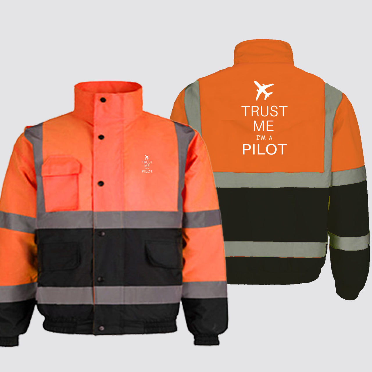 Trust Me I'm a Pilot 2 Designed Reflective Winter Jackets