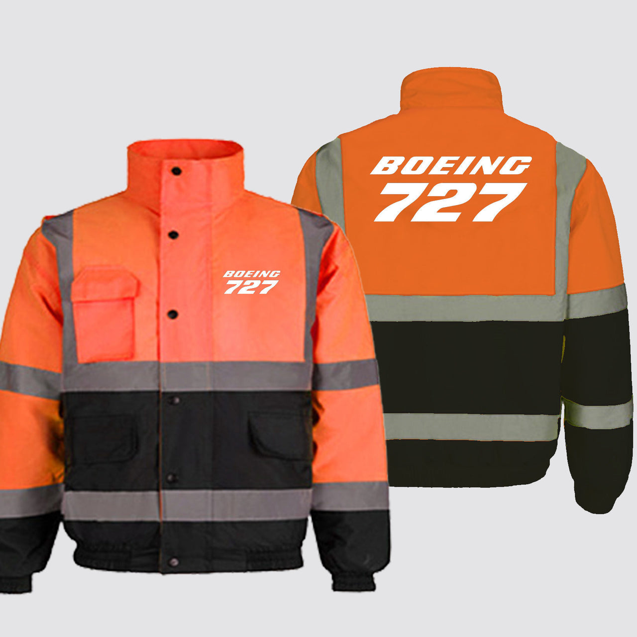 Boeing 727 & Text Designed Reflective Winter Jackets
