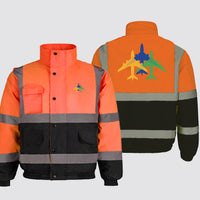 Thumbnail for Colourful 3 Airplanes Designed Reflective Winter Jackets